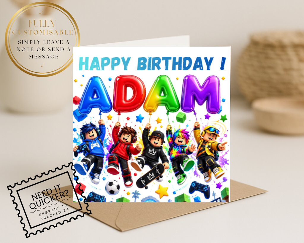 Personalized roblox name Birthday Card | Custom Name & age