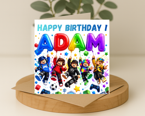 Personalized roblox name Birthday Card | Custom Name & age