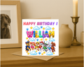 Personalized Paw Patrol name Birthday Card