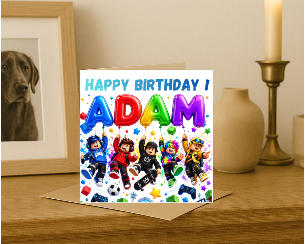 Personalized roblox name Birthday Card | Custom Name & age