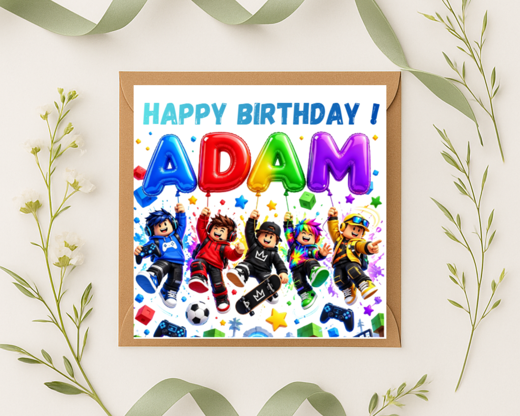 Personalized roblox name Birthday Card | Custom Name & age