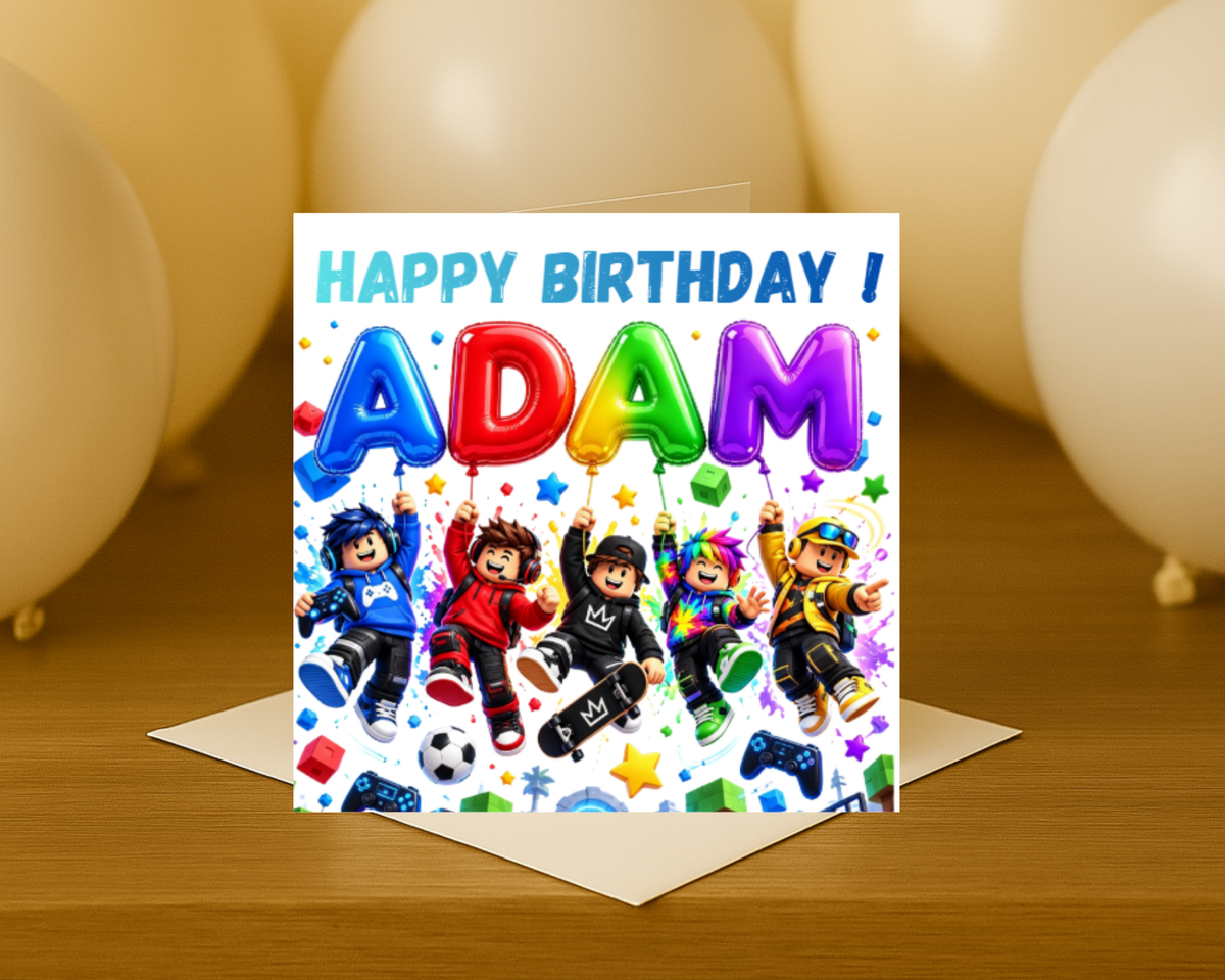 Personalized roblox name Birthday Card | Custom Name & age