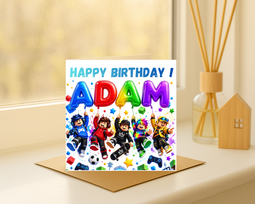 Personalized roblox name Birthday Card | Custom Name & age