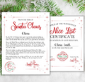 Personalised Christmas santa letter & nice list certificate ( not a download )