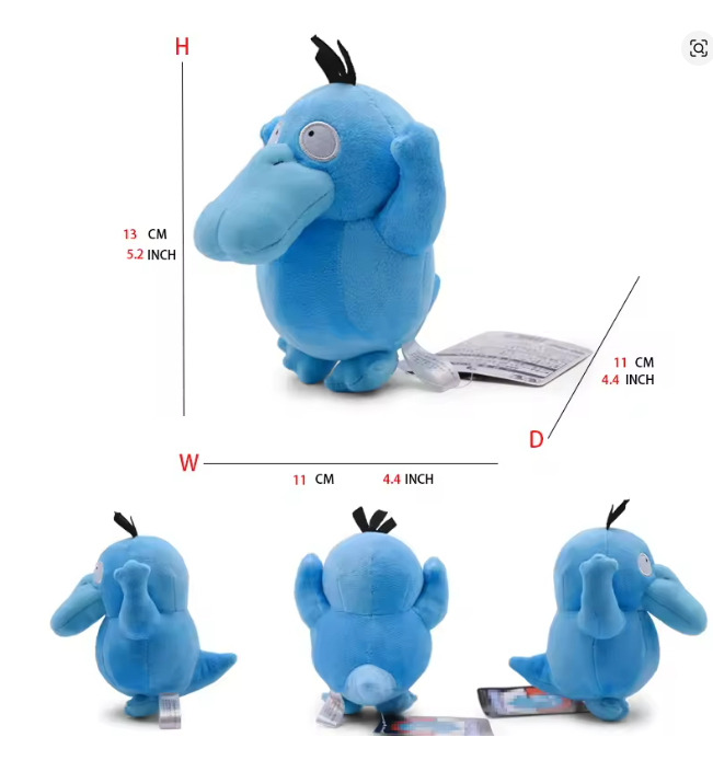 pokemon 13cm plush shiny phyduck
