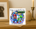 Personalized mario & yoshi name Birthday Card