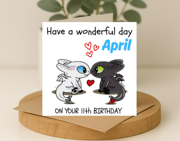 Personalized toothless name Birthday Card