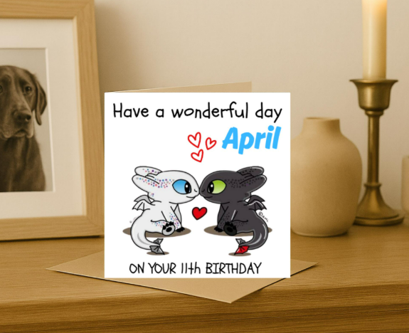 Personalized toothless name Birthday Card