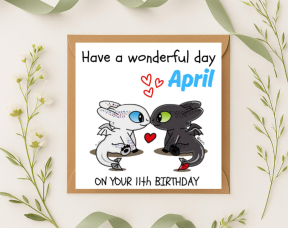 Personalized toothless name Birthday Card