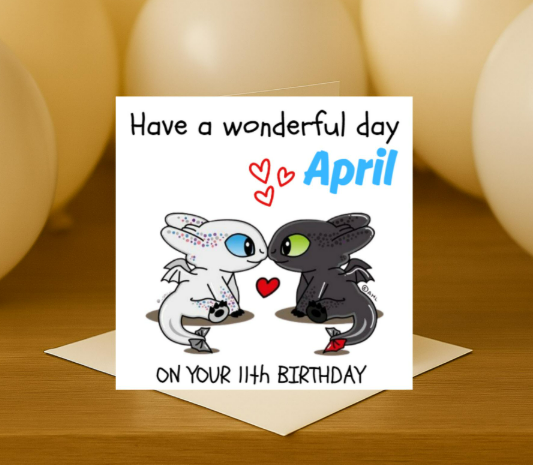 Personalized toothless name Birthday Card