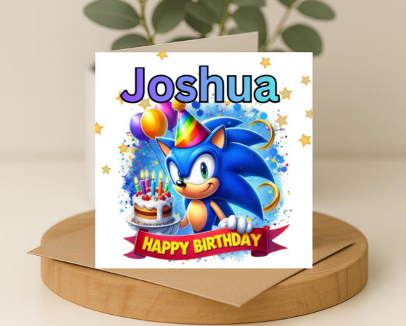 Personalized sonic name Birthday Card