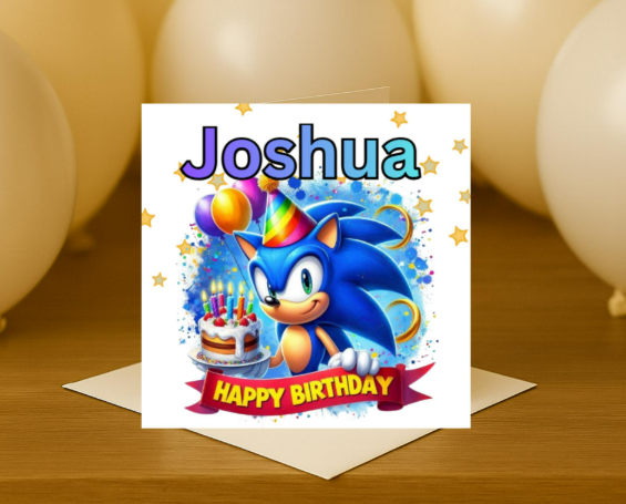 Personalized sonic name Birthday Card
