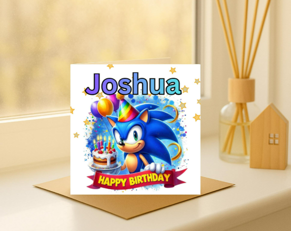 Personalized sonic name Birthday Card