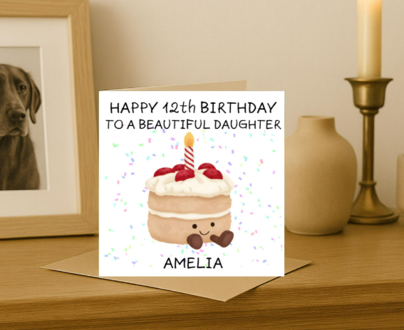 Personalized jelly cake name Birthday Card