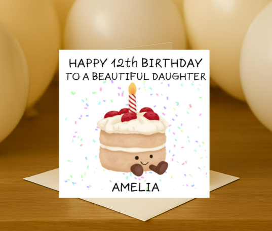 Personalized jelly cake name Birthday Card