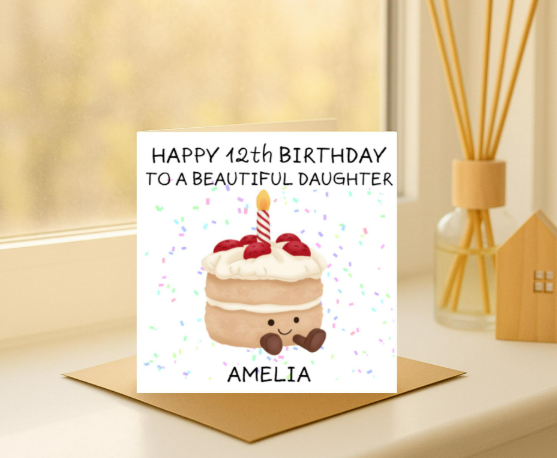 Personalized jelly cake name Birthday Card
