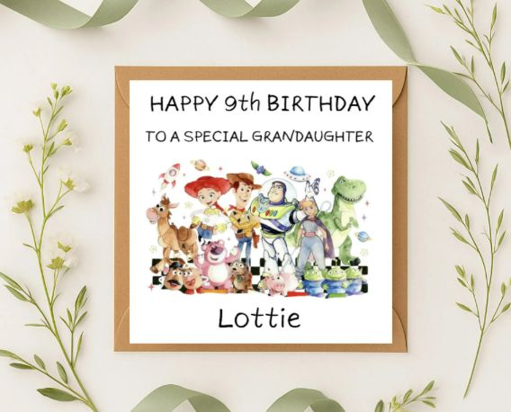 Personalized toy story group name Birthday Card