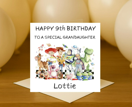 Personalized toy story group name Birthday Card