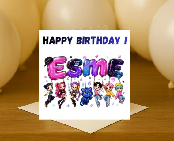 Personalized k pop name Birthday Card