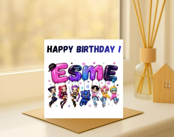 Personalized k pop name Birthday Card