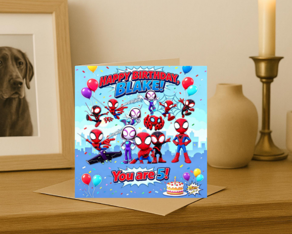 Personalized spider verse Birthday Card