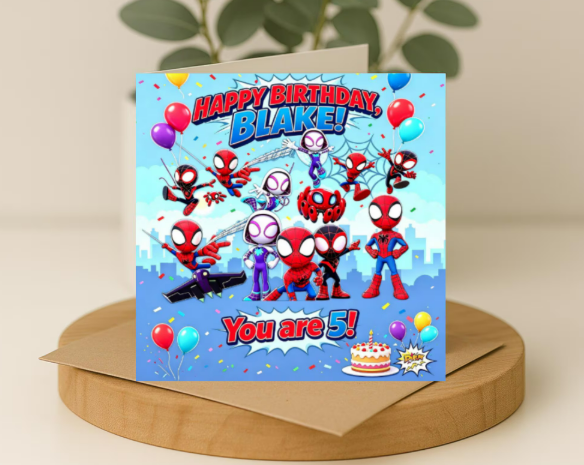 Personalized spider verse Birthday Card