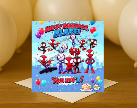 Personalized spider verse Birthday Card