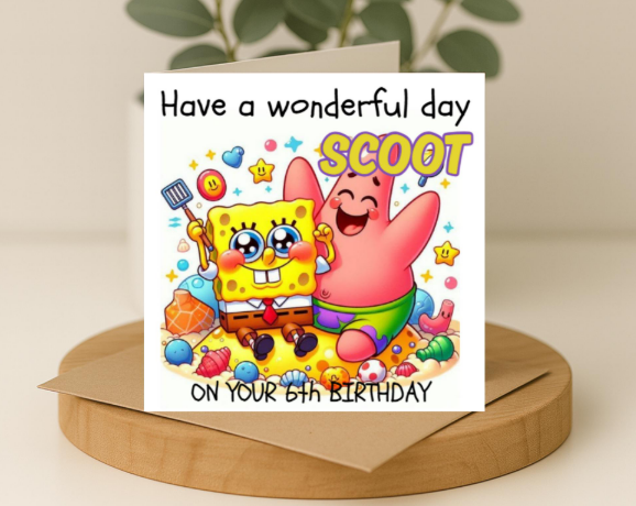 Personalized spongebob  Birthday Card