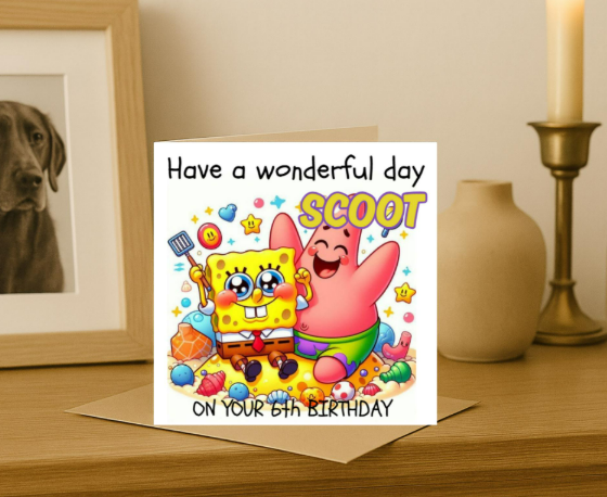 Personalized spongebob  Birthday Card