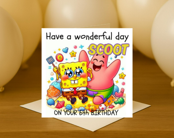 Personalized spongebob  Birthday Card