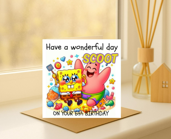 Personalized spongebob  Birthday Card