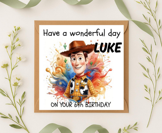 Personalized woody  Birthday Card