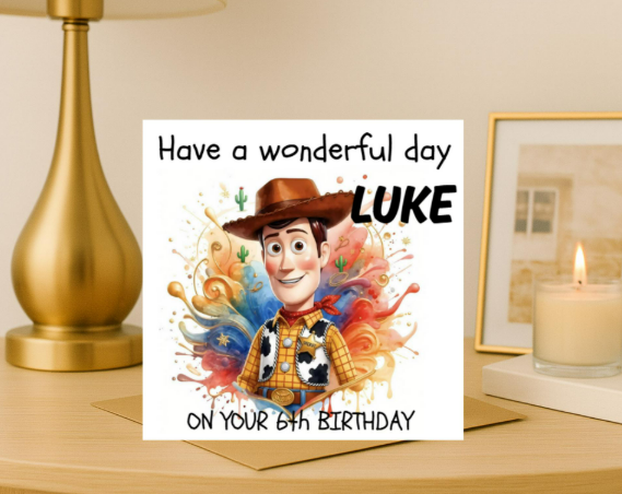 Personalized woody  Birthday Card