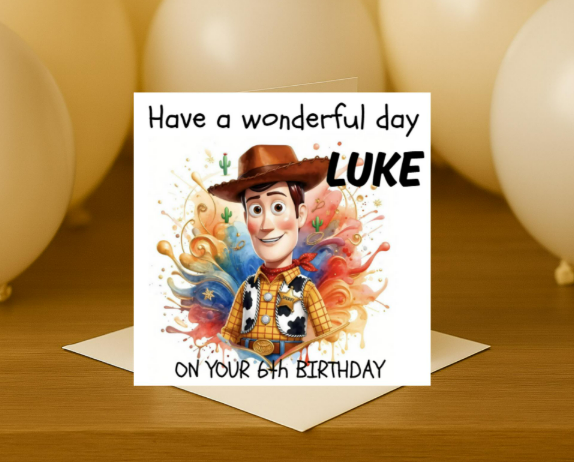 Personalized woody  Birthday Card