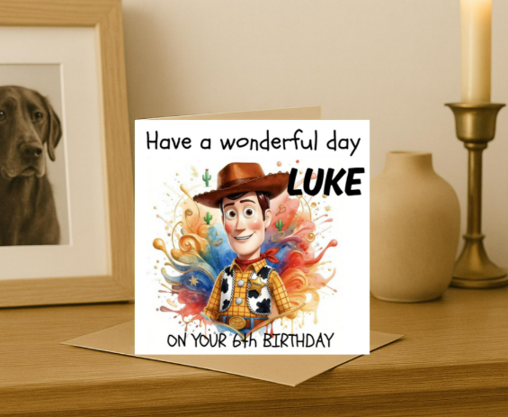 Personalized woody  Birthday Card