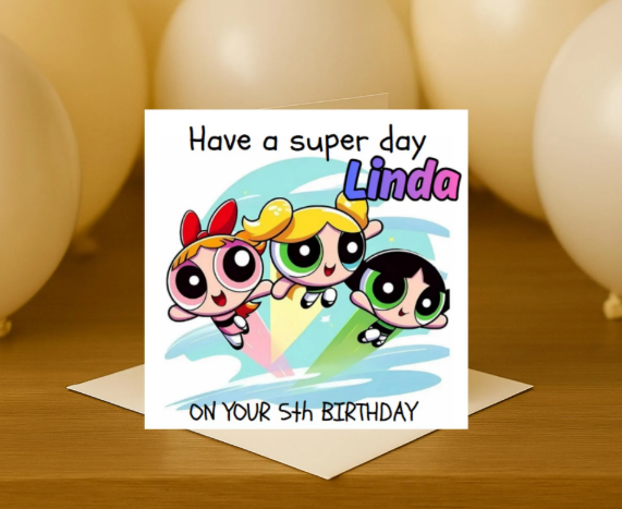 Personalized power puff girls  Birthday Card