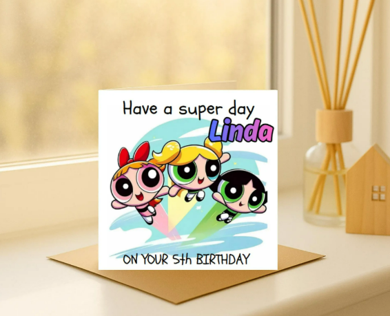 Personalized power puff girls  Birthday Card
