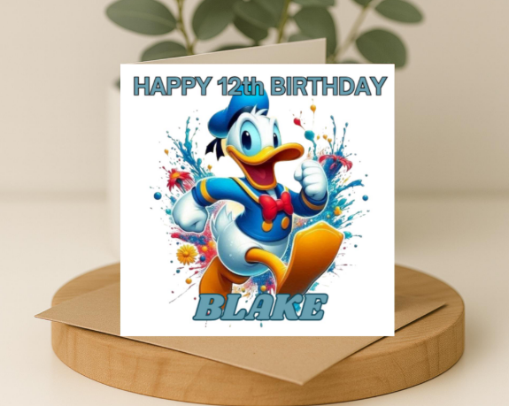 Personalized donald duck  Birthday Card