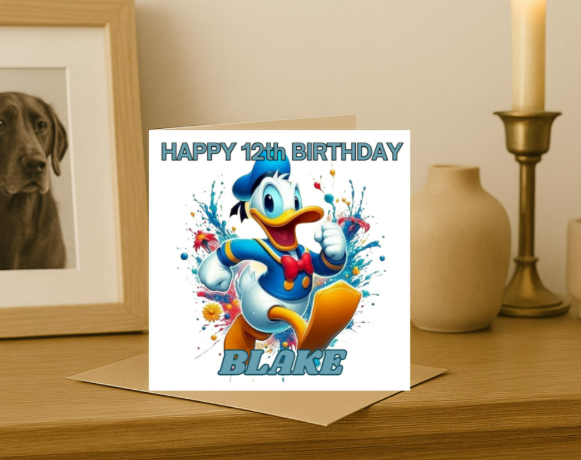 Personalized donald duck  Birthday Card