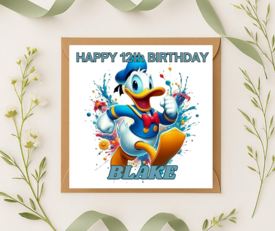 Personalized donald duck  Birthday Card