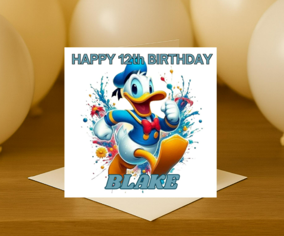 Personalized donald duck  Birthday Card