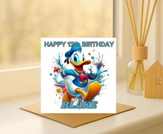 Personalized donald duck  Birthday Card