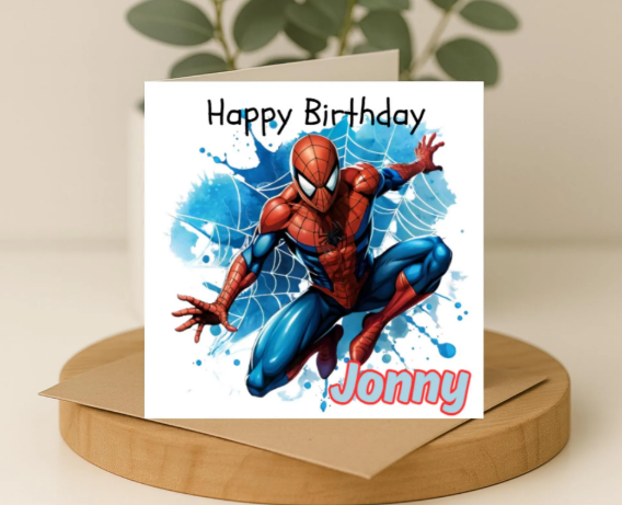 Personalized spiderman  Birthday Card