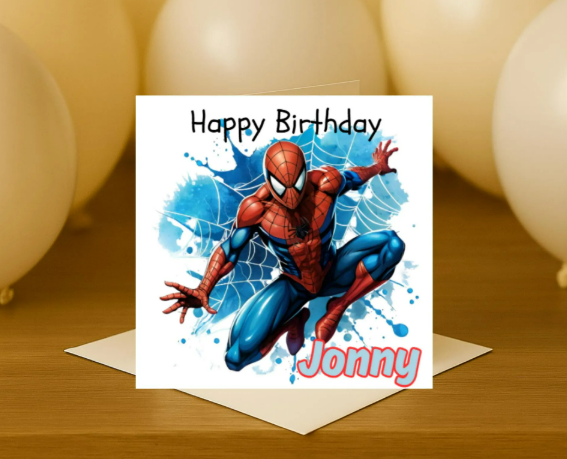 Personalized spiderman  Birthday Card