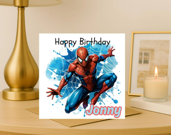 Personalized spiderman  Birthday Card