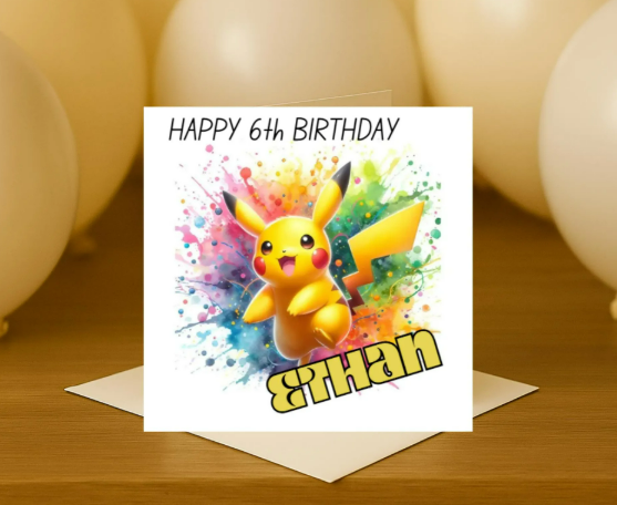 Personalized pickachu Birthday Card