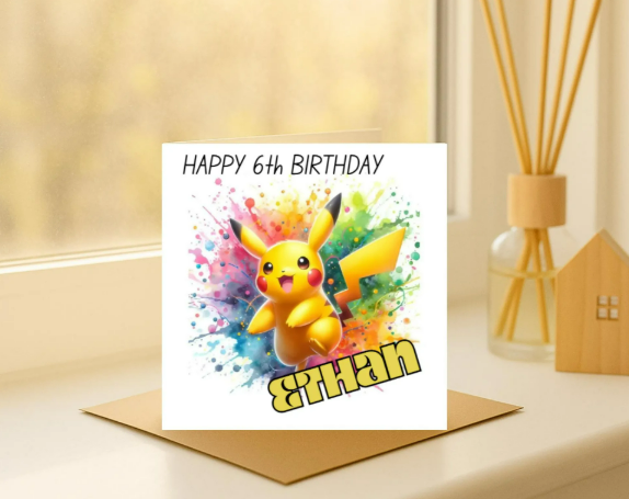 Personalized pickachu Birthday Card
