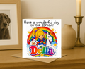 Personalized rainbow bright Birthday Card