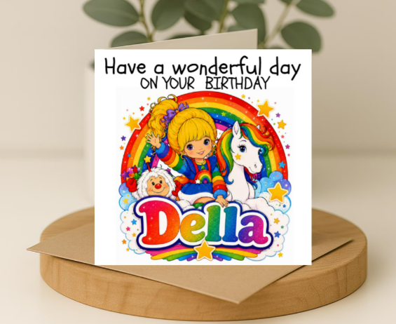 Personalized rainbow bright Birthday Card
