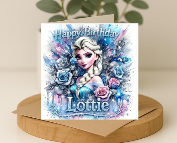 Personalized frozen elsa Birthday Card